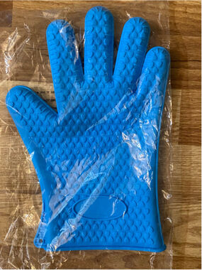 Unbranded Silicone Oven Mitt Kitchen Tool One Size Blue